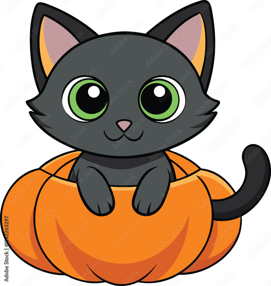cute cartoon black kitten sitting on a pumkin kawaii style.Cute Kawaii Cartoon Black Kitten in Pumpkin.Cute Kawaii Cartoon Black Kitten in Pumpkin – Adorable Halloween Cat Illustration. cute cartoon black kitten sitting on a pumkin kawaii style.Cute Kawaii Cartoon Black Kitten in Pumpkin.Cute Kawaii Cartoon Black Kitten in Pumpkin – Adorable Halloween Cat Illustration.