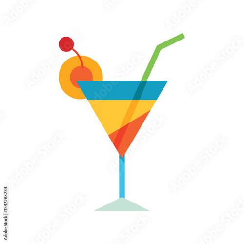 Refreshing Summer Cocktail A Vibrant Illustration of Tropical Delight