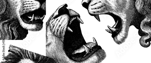 Vintage heraldic lion pattern design for historical and artistic projects