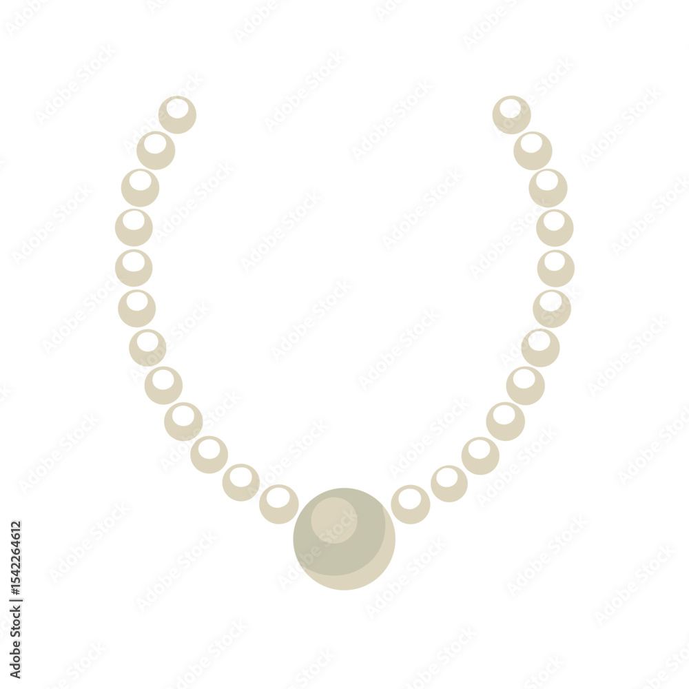Fototapeta premium Elegant Pearl Necklace Classic Jewelry Design with a Large Pearl Pendant