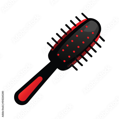 Red and Black Hairbrush Essential Styling Tool for Smooth, Healthy Hair