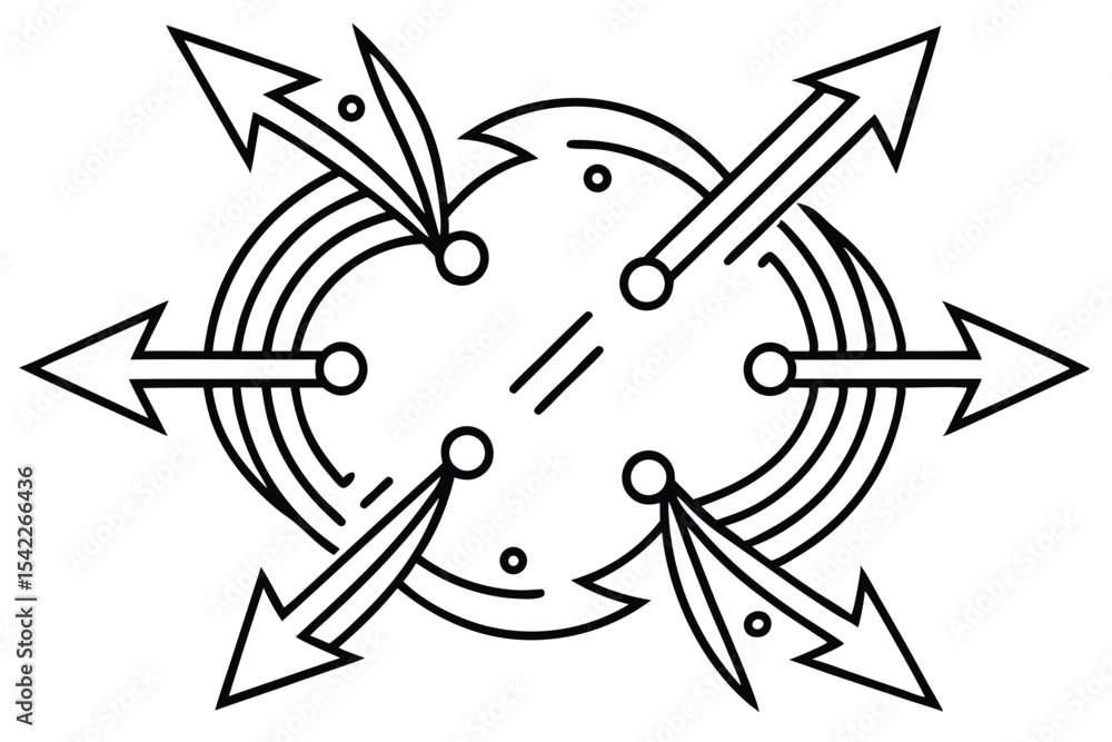 Fototapeta premium Abstract Circular Design with Arrows Geometric Art Illustration