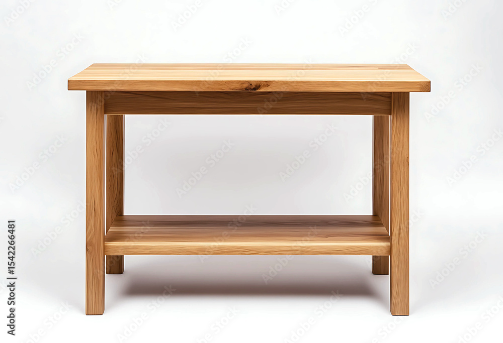 Simple wooden end table isolated on white background Simple wooden end table isolated on white background