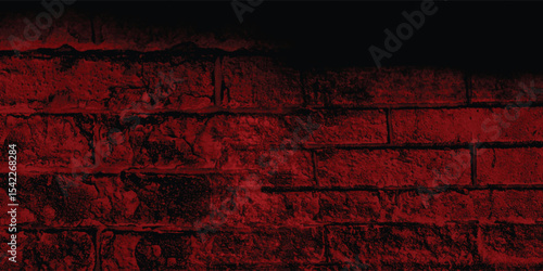 Background of a neglected urban area, featuring a weathered and stained wall saturated in an intriguing red with dark areas.
