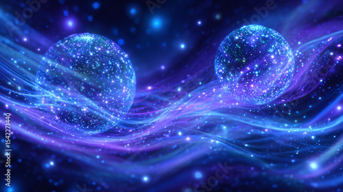 Wallpaper Mural Abstract Cosmic Particles in Energy Flow Field Torontodigital.ca