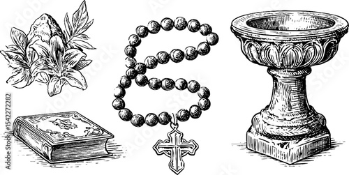 Byzantine gospel cover and sufi meditation elements with religious symbols for design