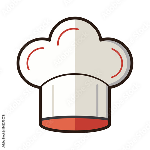 Stylized Chef's Hat Graphic on Transparent Background, Food Industry Theme