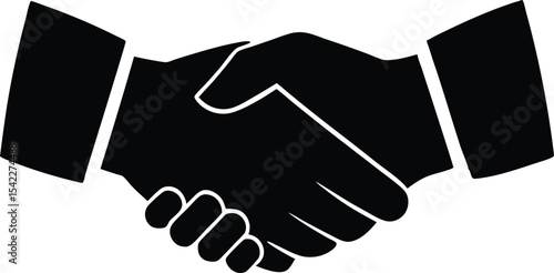 Bold silhouette of two hands shaking hands silhouette