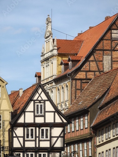 Quedlinburg - Fachwerkhäuser hinterm Rathaus, Sachsen-Anhalt, Deutschland, Europa