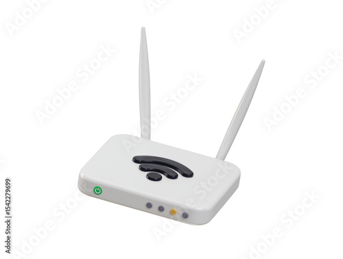 Internet wifi router with antennas icon 3d render concept of digital wireless network technology icon vector illustration