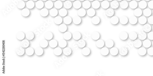 White tiles wall. round marble textures, ball tiles. Top view pavement circle block white texture with seamless patterns floor background. Air Bubble wrap texture background. Textured Background.