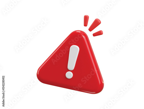 Wrong icon 3d render concept of warning, danger, risk message, alert or problem button icon vector illustration