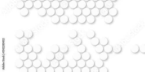 White tiles wall. round marble textures, ball tiles. Top view pavement circle block white texture with seamless patterns floor background. Air Bubble wrap texture background. Textured Background.