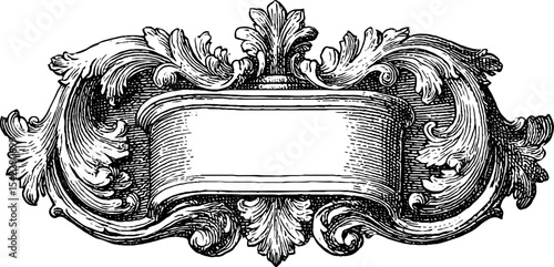 Elegant heraldic shield frame with twin rosette design