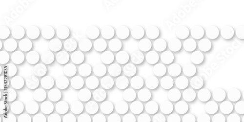 White tiles wall. round marble textures, ball tiles. Top view pavement circle block white texture with seamless patterns floor background. Air Bubble wrap texture background. Textured Background.