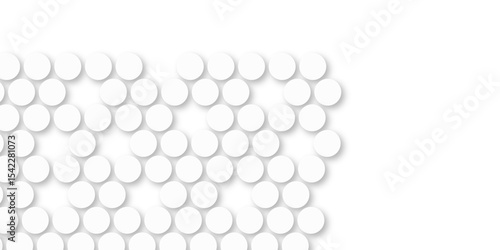 White tiles wall. round marble textures, ball tiles. Top view pavement circle block white texture with seamless patterns floor background. Air Bubble wrap texture background. Textured Background.