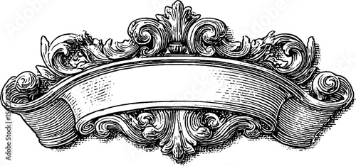 Ornate imperial scroll and baroque oval frame design for classic decoration and craft projects