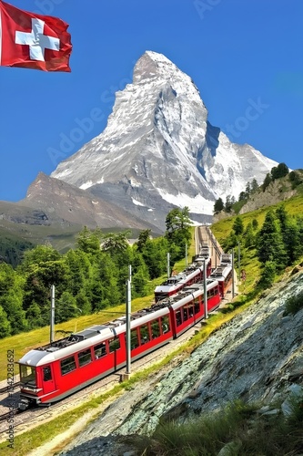 Cuadro en lienzo swiss mountain landscape