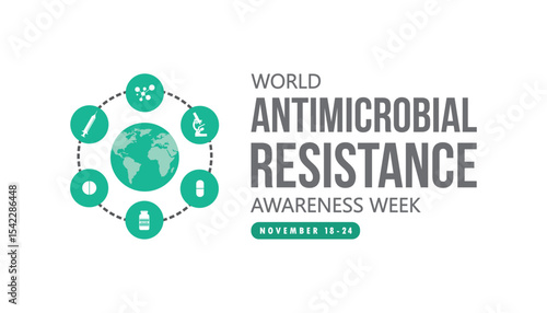 world antimicrobial resistance awareness week vector concept design