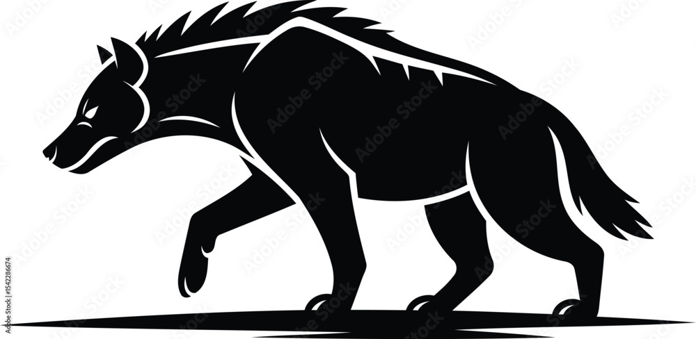 Obraz premium Hyena Silhouette Vector Design, Transparent Background.