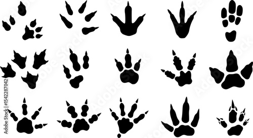 Dinosaur Track vector icon set. Dinosaur Footprints illustration sign collection. trace symbol or logo.
