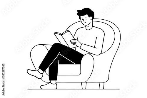 minimalist armchair with man sitting