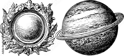 Cosmic transformation of pluto symbol and celestial circle art design