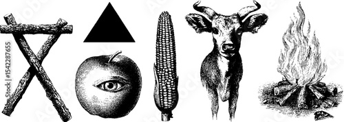 Primitive symbols and figures: exploration of ancient iconography for cultural design