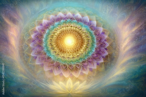 An intricate, vibrant manda...