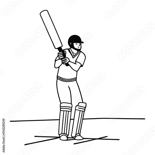 cricket batsman with bat vector art design.