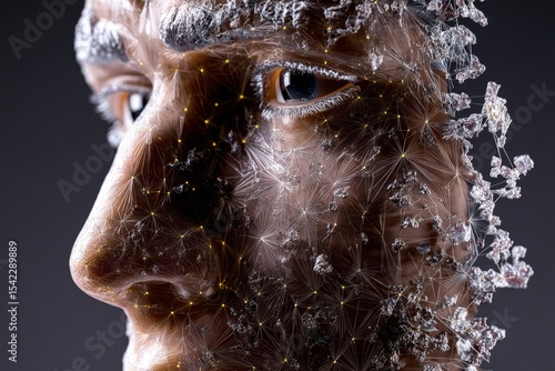 Futuristic human face with ...