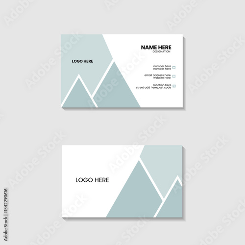Cyan blue  modern and minimalist business card
