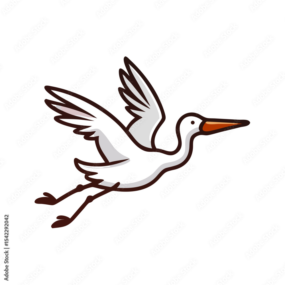 Obraz premium white stork flying