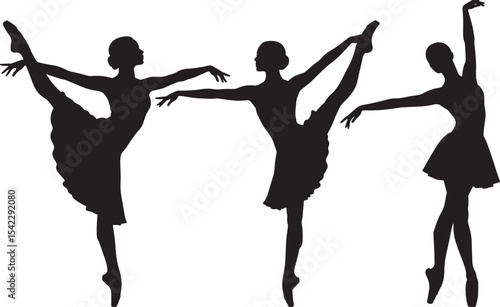 Female dancers expressive movement vector illustration