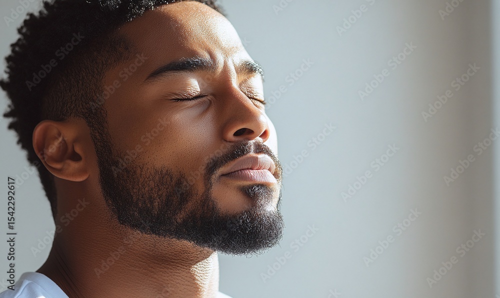 Obraz premium Close Up Portrait Of A Peaceful Man