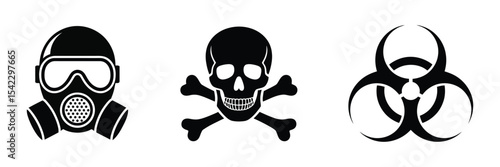 Toxic danger symbol set vector illustration pack


