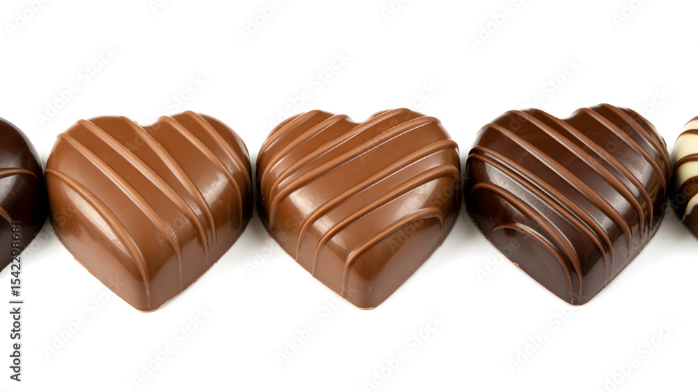 Assorted milk and dark chocolate heart candies Assorted milk and dark chocolate heart candies
