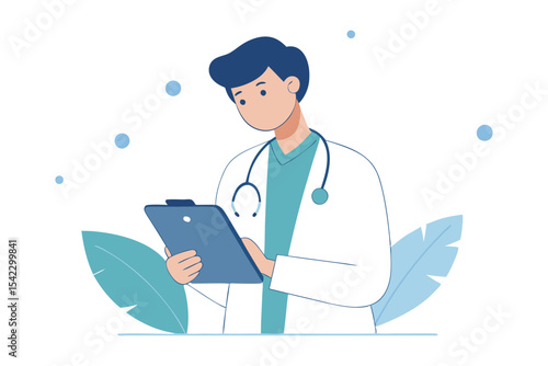 Medical Tablet Review Scene Sketch