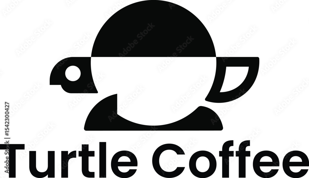 Obraz premium turtle coffee logo