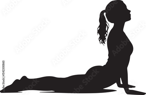 Silhouette of a woman performing the cobra pose in yoga for health and wellbeing