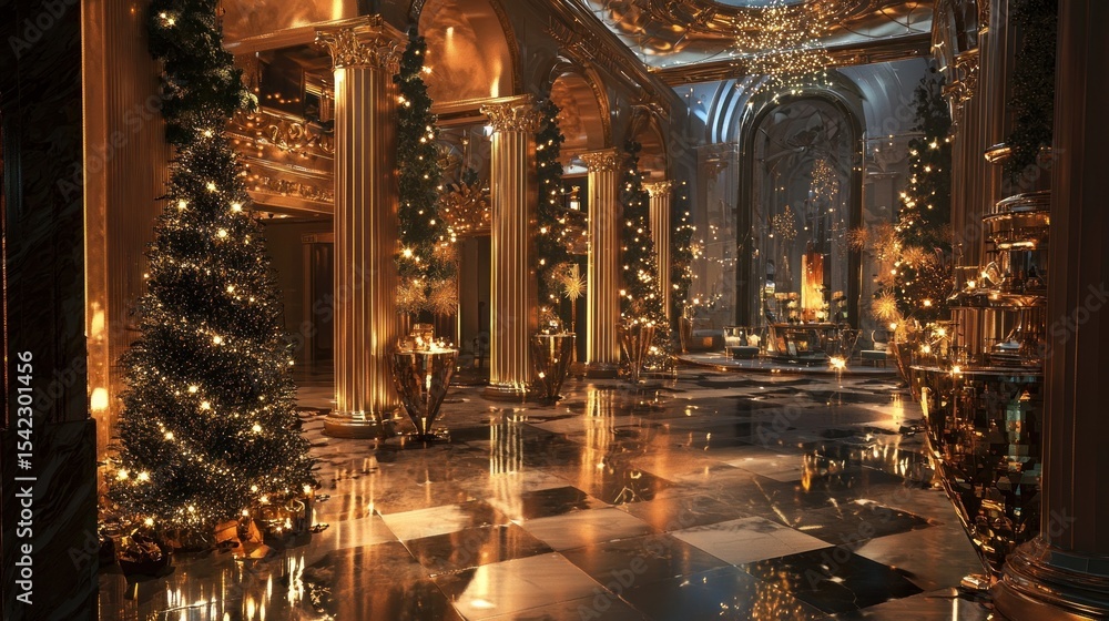 Obraz premium Festive christmas hall