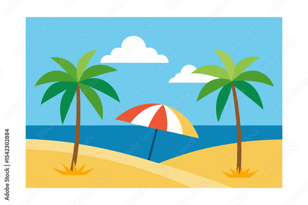Fototapeta premium tropical beach with palm trees