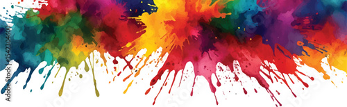 Multicolor powder explosion on White background. Colored cloud. Paint Holi. colorful rainbow Holi paint color powder explosion with bright colors isolated white background. 
 Colorful dust explode.