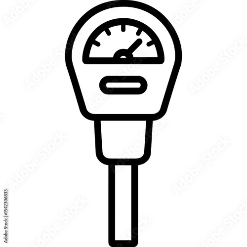 Parking meter outline icon vector