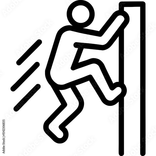 Parkour wall climb outline icon vector