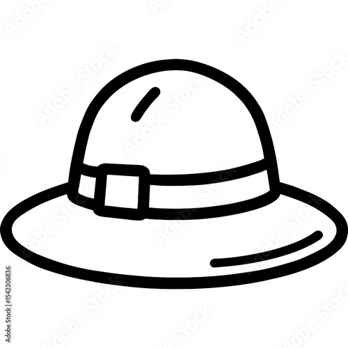 Outline vector of explorer hat