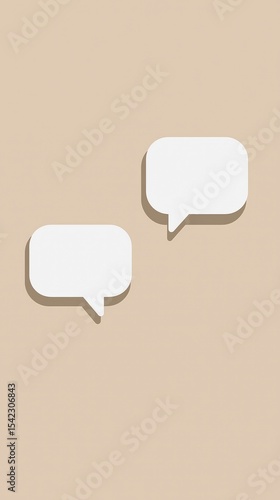 Thought bubbles representing conversation and creative ideas in a minimalistic design setting