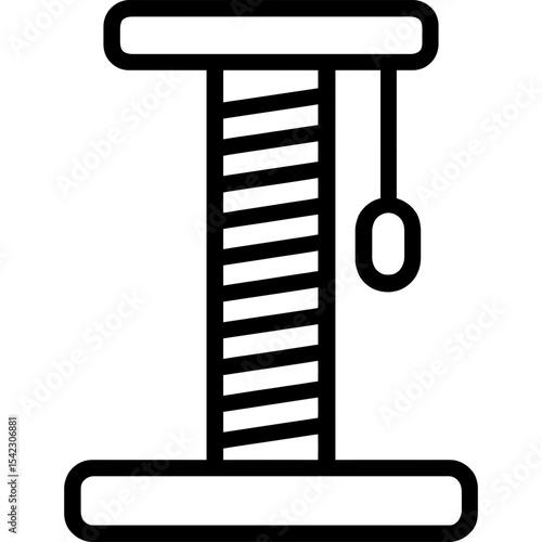 Pet scratching post outline icon vector