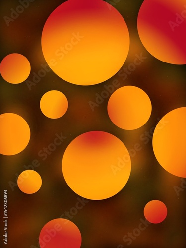 
Soft, spherical shapes of varying sizes float gently across a sky-like scene, glowing in a gradient of light red to orange gradient, set against a frosted background with tiny stars 