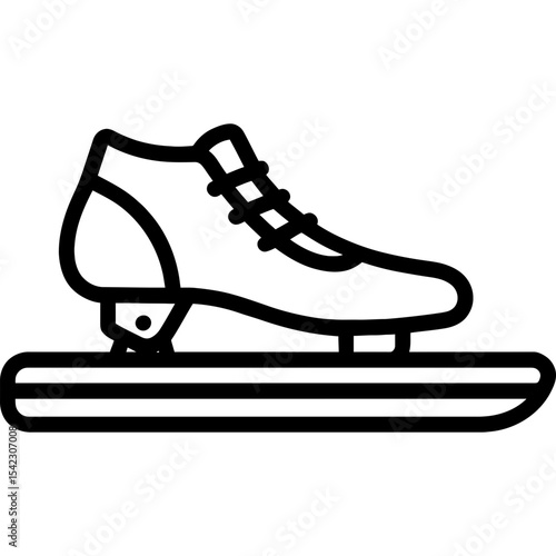 Speed skating blades outline icon vector